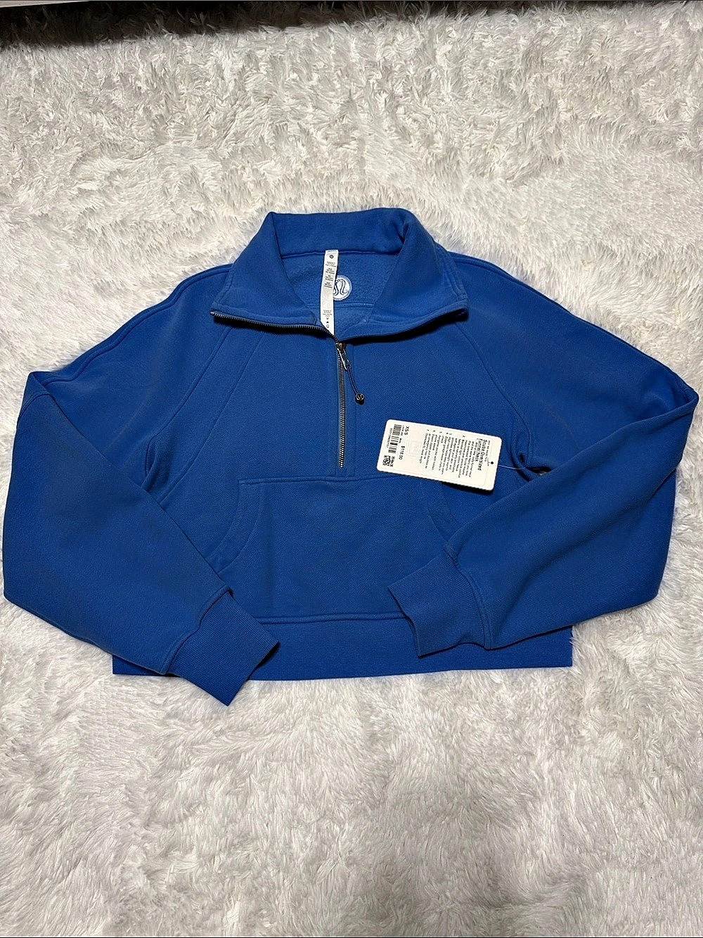 NWT lululemon Scuba Oversized Funnel Neck Half-Zip Blue XS/S
